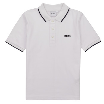 Kleidung Jungen Polohemden BOSS J25P26-10P-C Weiß