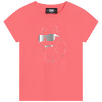 Kleidung Mädchen T-Shirts Karl Lagerfeld Z15413-43D-C Koralle