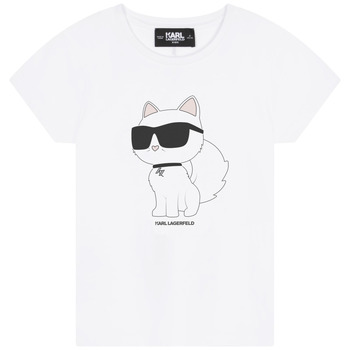 Kleidung Mädchen T-Shirts Karl Lagerfeld Z15416-10P-B Weiß