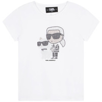 Kleidung Mädchen T-Shirts Karl Lagerfeld Z15420-10P-B Weiß