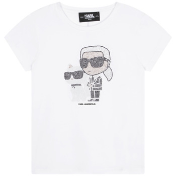 Kleidung Mädchen T-Shirts Karl Lagerfeld Z15420-10P-B Weiß