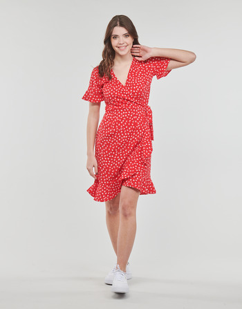 Only ONLOLIVIA S/S WRAP DRESS Rot