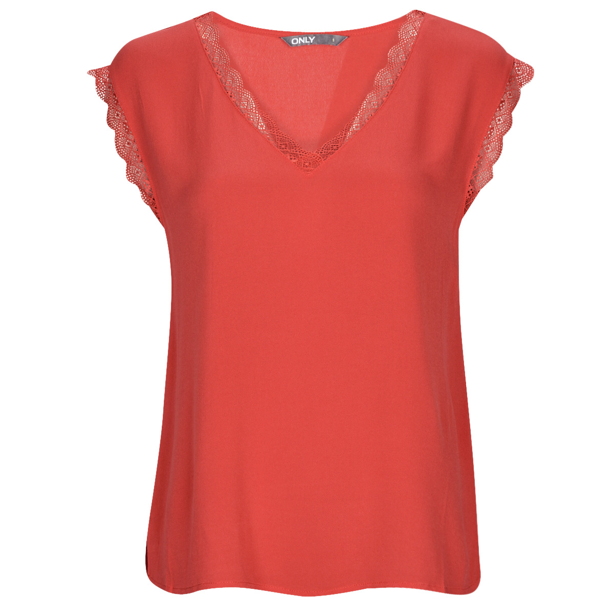 Vêtements Femme T-shirts manches courtes Only ONLJASMINA S/S V-NECK LACE TOP 