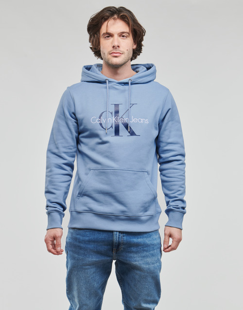 Calvin Klein Jeans MONOLOGO REGULAR HOODIE Blau - Kleidung Sweatshirts  Herren CHF