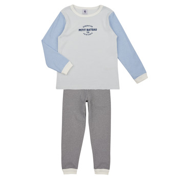 Kleidung Kinder Pyjamas/ Nachthemden Petit Bateau FRERE Blau / Weiß