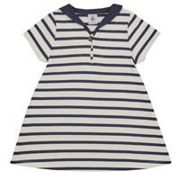 Kleidung Mädchen Kleider & Outfits Petit Bateau FEPIA Weiß / Marineblau