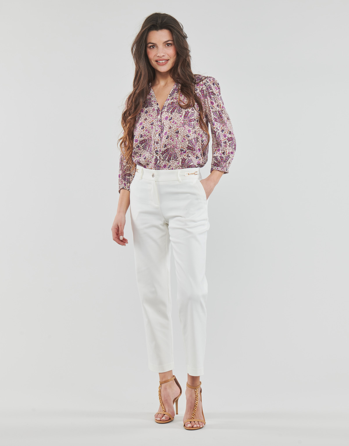 Kleidung Damen 5-Pocket-Hosen Morgan PRAZY Weiß