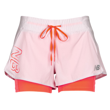 Kleidung Damen Shorts / Bermudas New Balance Printed Impact Run 2in1 Short Pink