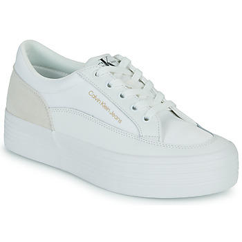 Schuhe Damen Sneaker Low Calvin Klein Jeans VULC FLATF LOW CUT MIX MATERIAL Weiß