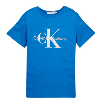 Kleidung Kinder T-Shirts Calvin Klein Jeans MONOGRAM LOGO T-SHIRT Blau
