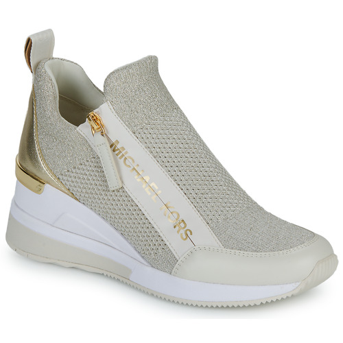 Schuhe Damen Sneaker Low MICHAEL Michael Kors WILLIS WEDGE TRAINER Weiß / Golden