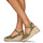 Schuhe Damen Leinen-Pantoletten mit gefloch Castaner THEA Khaki