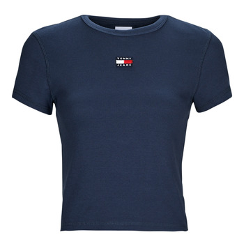 Kleidung Damen T-Shirts Tommy Jeans TJW BBY RIB XS BADGE Marineblau
