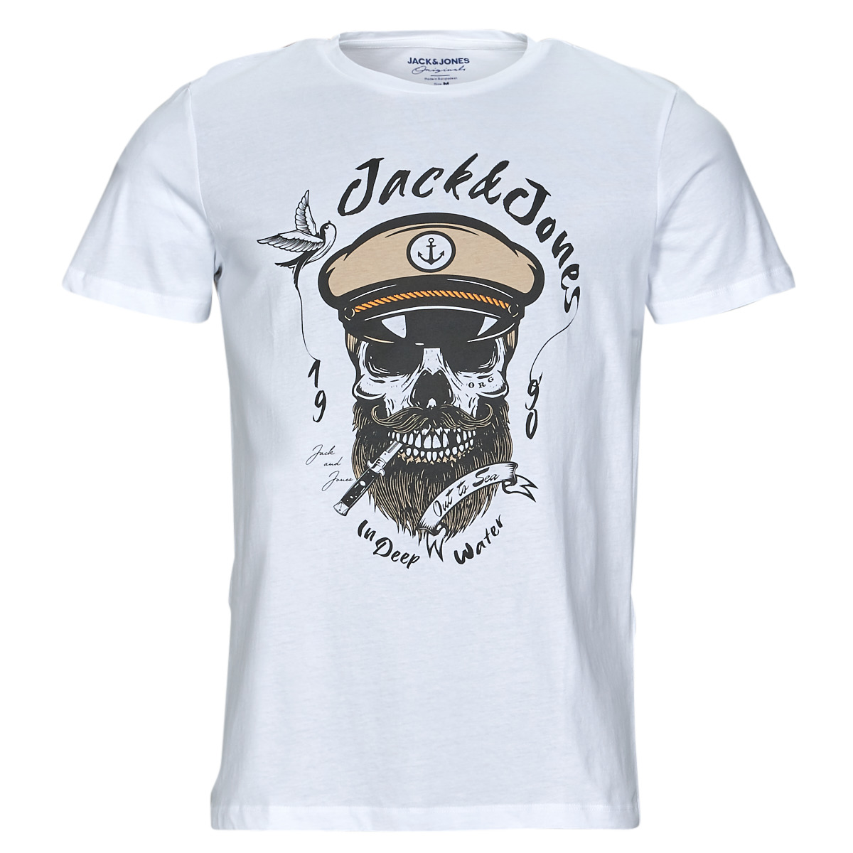 Kleidung Herren T-Shirts Jack & Jones JORROXBURY TEE SS CREW NECK Weiß