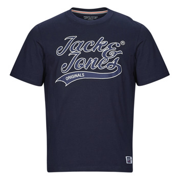 Kleidung Herren T-Shirts Jack & Jones JORTREVOR UPSCALE SS TEE CREW NECK Marineblau