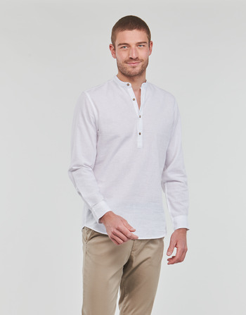 Kleidung Herren Langärmelige Hemden Jack & Jones JPRBLASUMMER HALF PLACKET SHIRT L/S Weiß