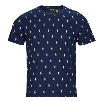 Kleidung Herren T-Shirts Polo Ralph Lauren SLEEPWEAR-S/S CREW-SLEEP-TOP Marineblau / Weiß