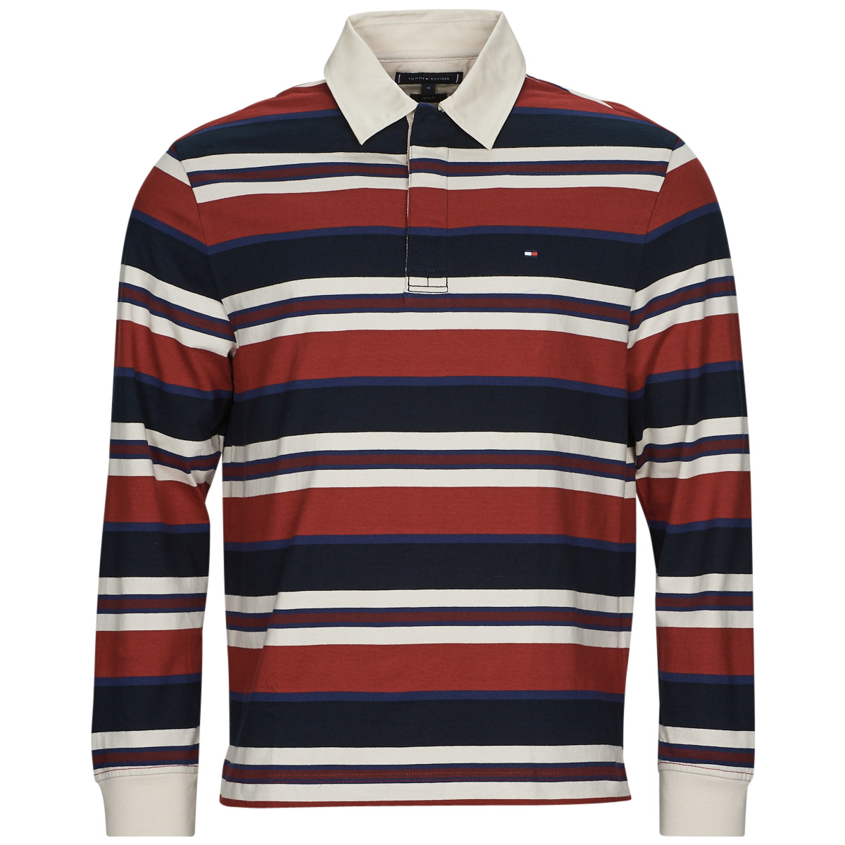 Vêtements Homme Polos manches longues Tommy Hilfiger NEW PREP STRIPE RUGBY 
