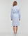 Kleidung Damen Kurze Kleider Tommy Hilfiger ITHAKA KNEE SHIRT-DRESS LS Weiß / Blau