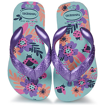 Schuhe Mädchen Zehensandalen Havaianas KIDS FLORES Blau