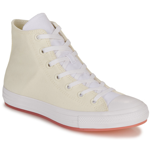 Schuhe Damen Sneaker High Converse CHUCK TAYLOR ALL STAR MARBLED-EGRET/CHEEKY CORAL/LAWN FLAMINGO Weiß / Beige