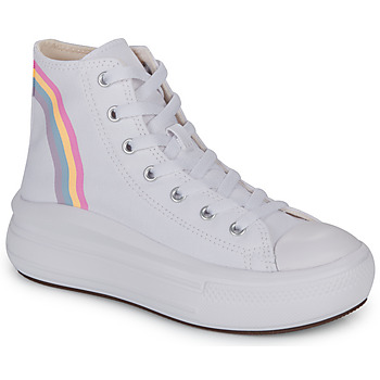 Schuhe Mädchen Sneaker High Converse CHUCK TAYLOR ALL STAR MOVE PLATFORM RAINBOW CLOUD HI Weiß / Bunt