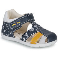 Schuhe Kinder Sandalen / Sandaletten Geox B ELTHAN BOY C Marineblau / Gelb