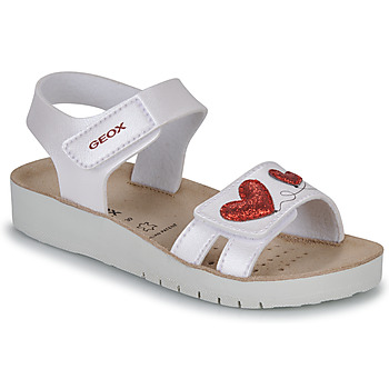 Schuhe Mädchen Sandalen / Sandaletten Geox J SANDAL COSTAREI GI Weiß / Rot