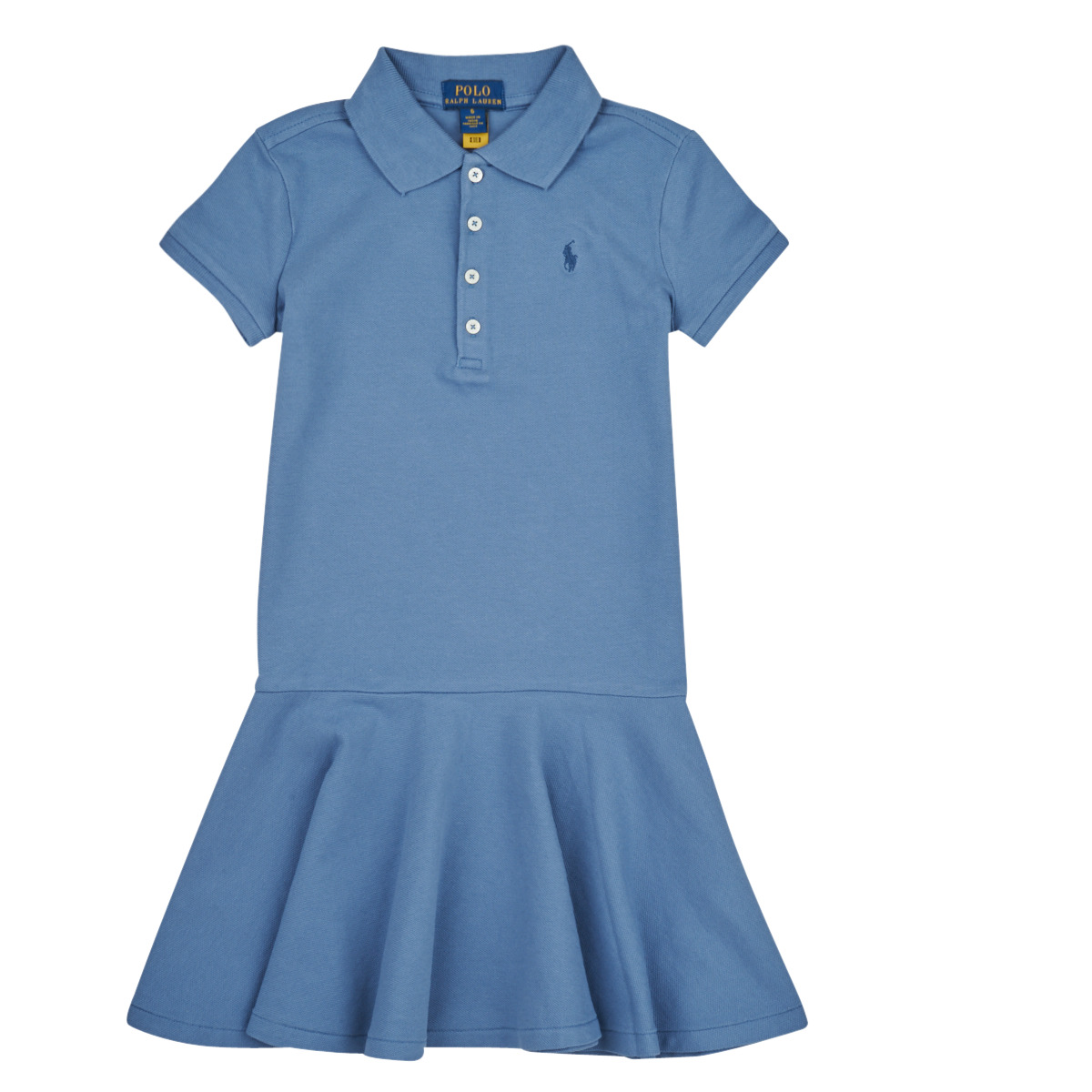 Kleidung Mädchen Kurze Kleider Polo Ralph Lauren SS POLO DRES-DRESSES-KNIT Blau