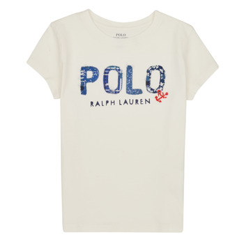 Kleidung Mädchen T-Shirts Polo Ralph Lauren SS POLO TEE-KNIT SHIRTS-T-SHIRT Weiß