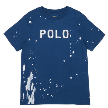 Kleidung Jungen T-Shirts Polo Ralph Lauren GRAPHIC TEE2-KNIT SHIRTS-T-SHIRT Marineblau