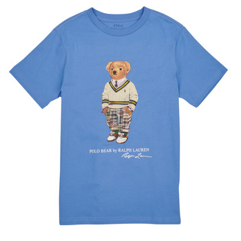 Kleidung Jungen T-Shirts Polo Ralph Lauren SS CN-KNIT SHIRTS Blau