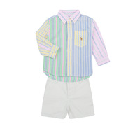 Kleidung Jungen Kleider & Outfits Polo Ralph Lauren LS BD SHRT S-SETS-SHORT SET Bunt