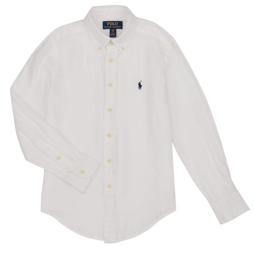 Kleidung Kinder Langärmelige Hemden Polo Ralph Lauren CLBDPPC-SHIRTS-SPORT SHIRT Weiß
