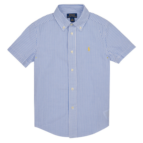 Kleidung Jungen Kurzärmelige Hemden Polo Ralph Lauren CLBDPPCSS-SHIRTS-SPORT SHIRT Blau / Weiß