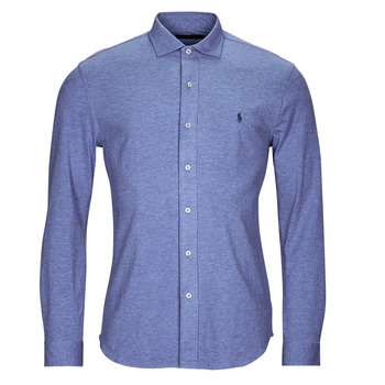 Kleidung Herren Langärmelige Hemden Polo Ralph Lauren CHEMISE COUPE DROITE Blau / Marineblau