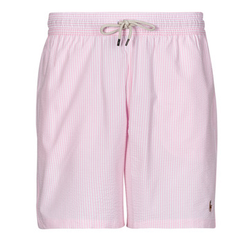 Kleidung Herren Badeanzug /Badeshorts Polo Ralph Lauren MAILLOT DE BAIN A RAYURES EN COTON MELANGE Weiß / Pink