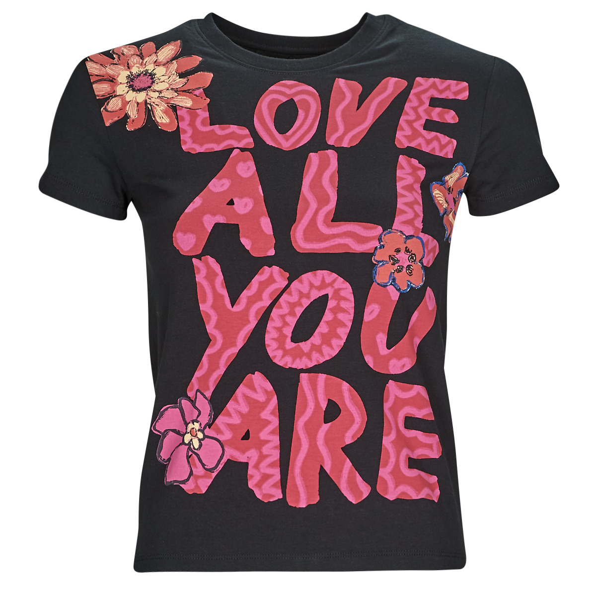 Kleidung Damen T-Shirts Desigual TS_LOVE ALL YOU ARE Bunt