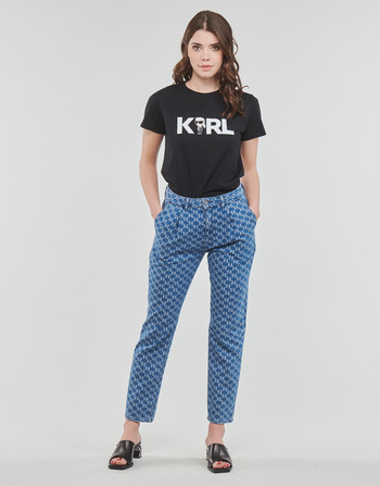 Vêtements Femme Jeans droit Karl Lagerfeld TAPERED MONOGRAM JCQ DENIMS 