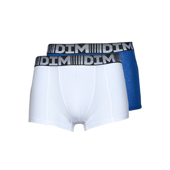Unterwäsche Herren Boxer DIM AIR COTON 3DFLEX PACK X2 Blau / Weiß