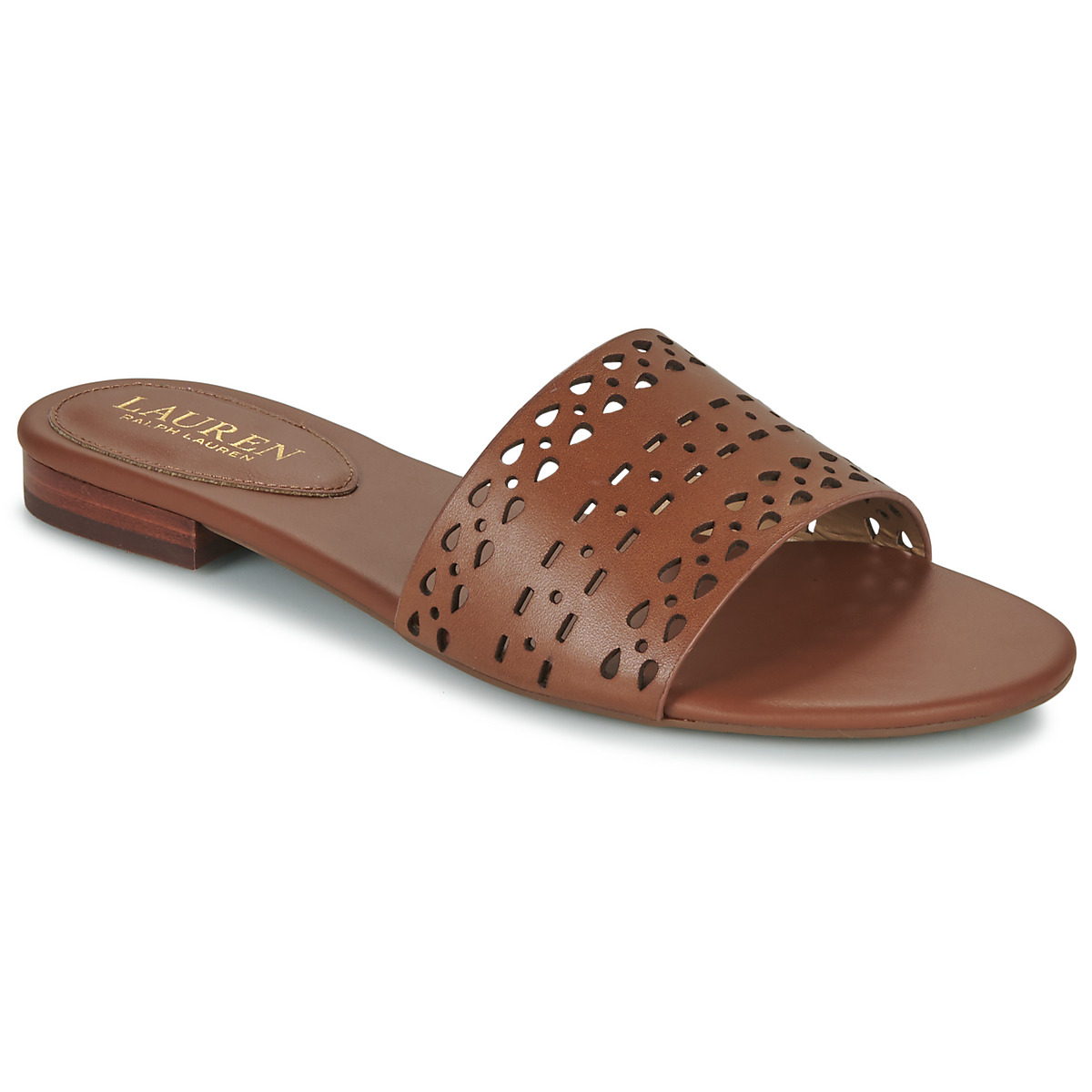 Schuhe Damen Pantoffel Lauren Ralph Lauren ANDEE-SANDALS-FLAT SANDAL Kognac