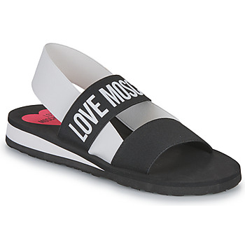 Schuhe Damen Sandalen / Sandaletten Love Moschino ELASTIC BICOLOR Weiß