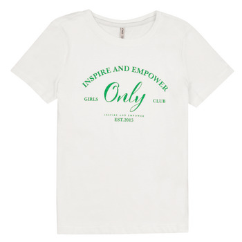 Kleidung Mädchen T-Shirts Only KOGWENDY S/S LOGO TOP BOX CP JRS Weiß