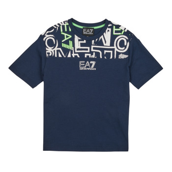 Kleidung Jungen T-Shirts Emporio Armani EA7 12 Marineblau / Weiß