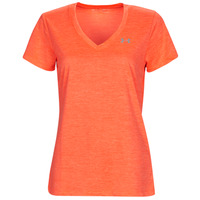 Kleidung Damen T-Shirts Under Armour Tech SSV - Twist Orange / Weiß