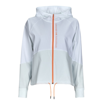 Kleidung Damen Windjacken Under Armour Woven FZ Jacket Weiß / Grau / Orange