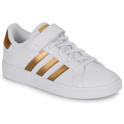 Schuhe Mädchen Sneaker Low Adidas Sportswear GRAND COURT 2.0 EL Weiß / Golden