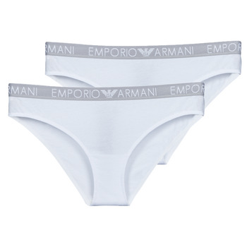 Unterwäsche Damen Damenslips Emporio Armani BI-PACK BRAZILIAN BRIEF PACK X2 Weiß