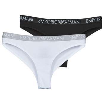 Unterwäsche Damen Damenslips Emporio Armani ICONIC COTTON X2 Weiß
