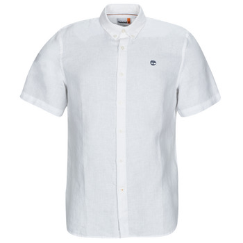 Kleidung Herren Kurzärmelige Hemden Timberland SS Mill River Linen Shirt Slim Weiß